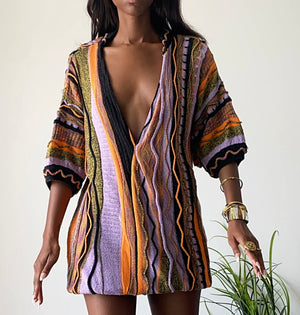 RE Work Coogi Deep Plunge Mini Dress