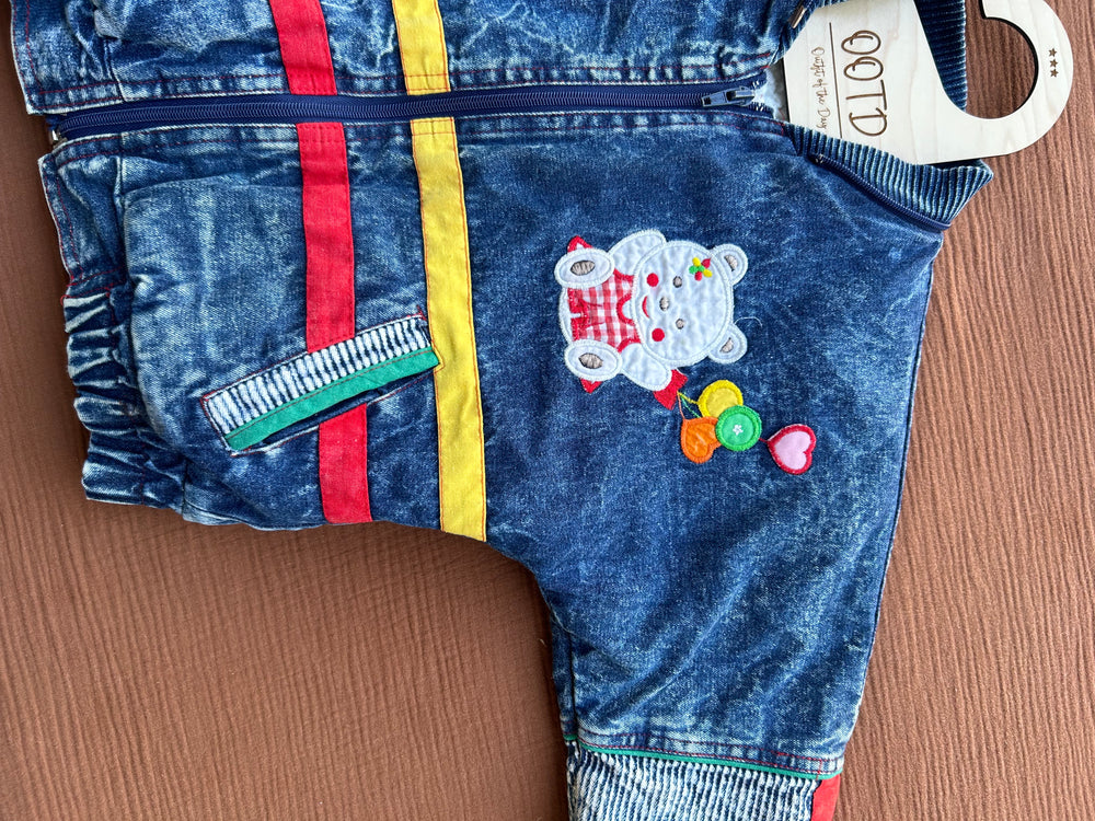 RC Baby 90s ‘Bear-y’ Acid Wash Denim Jacket