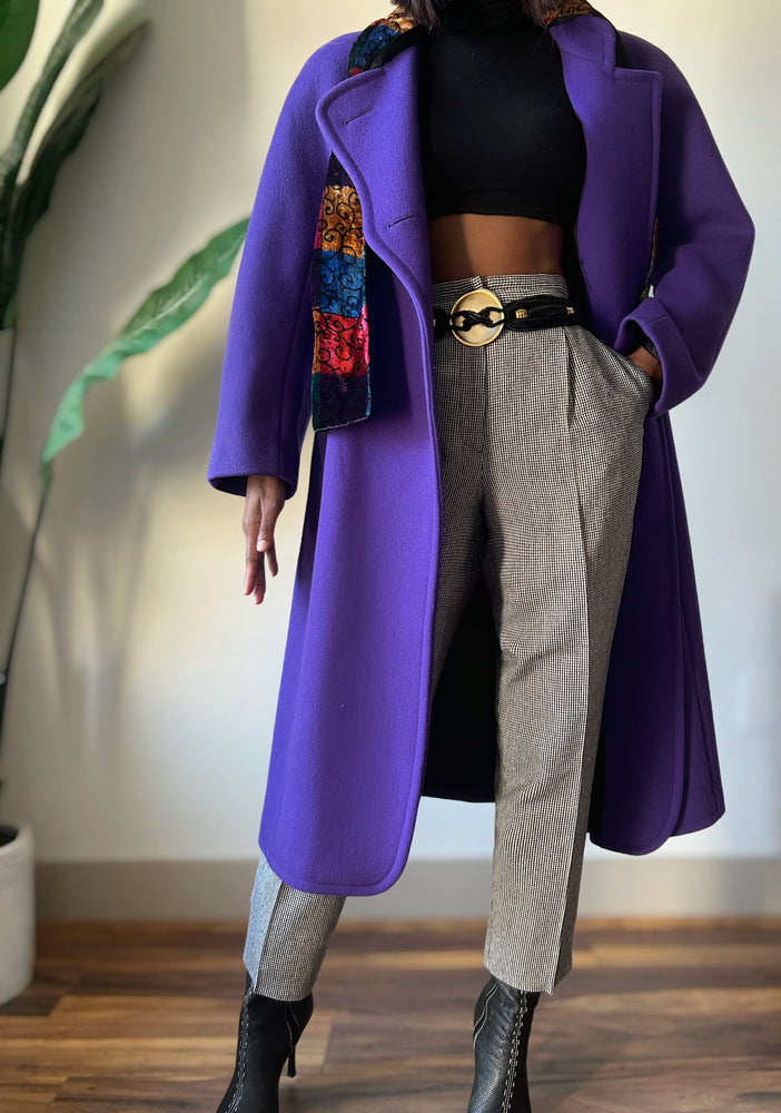 Vintage Violet Wool ‘Abstract’ Trench (M)