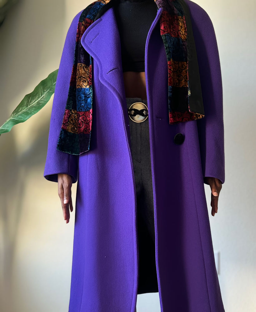 Vintage Violet Wool ‘Abstract’ Trench (M)